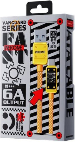 WK Braided USB 2.0 Cable USB-C male - USB-A Πορτοκαλί 1m 250772