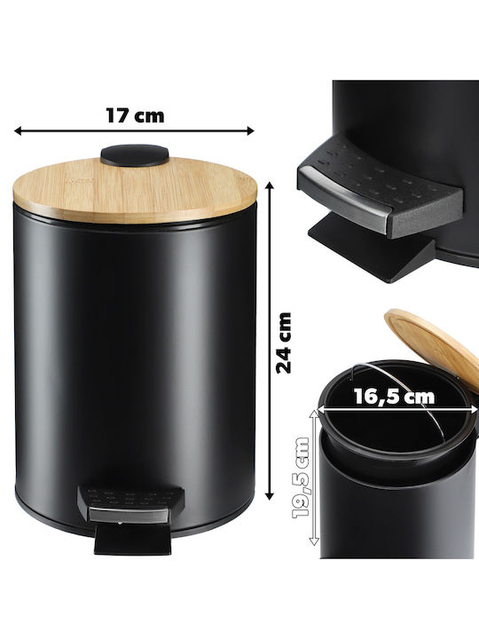 Kadax Metalic Perie de toaletă 3lt Negru