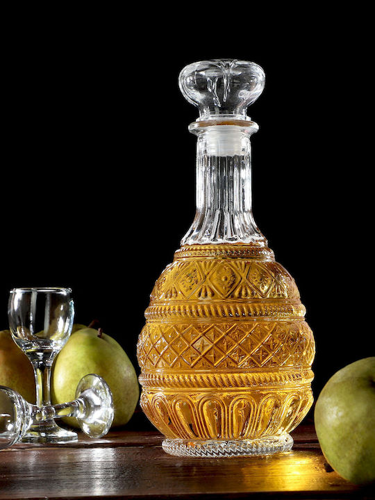 Kadax Kristall Karaffe zum Servieren Whiskey 28cm mit Verschluss Transparent 1000ml 1Stück
