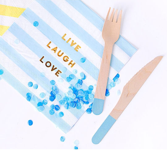 PartyDeco Cutlery Party Blue 18pcs