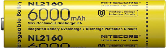 NiteCore Επαναφορτιζόμενη Μπαταρία 21700 Li-ion 6000mAh 1τμχ