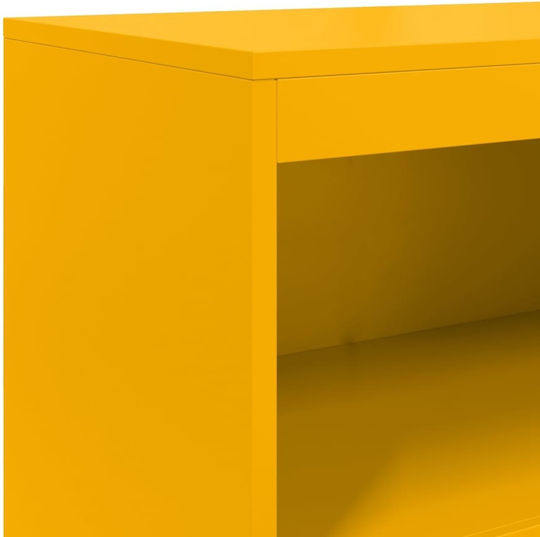 Wand Wohnzimmer Vitrine aus Metall mit Glas Weiß 68.5x38.5x107cm
