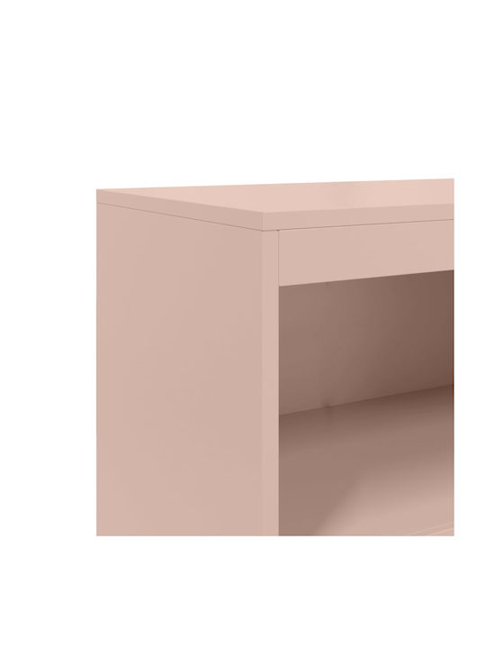 Wand Wohnzimmer Vitrine aus Metall mit Glas Gelb 68.5x38.5x107cm