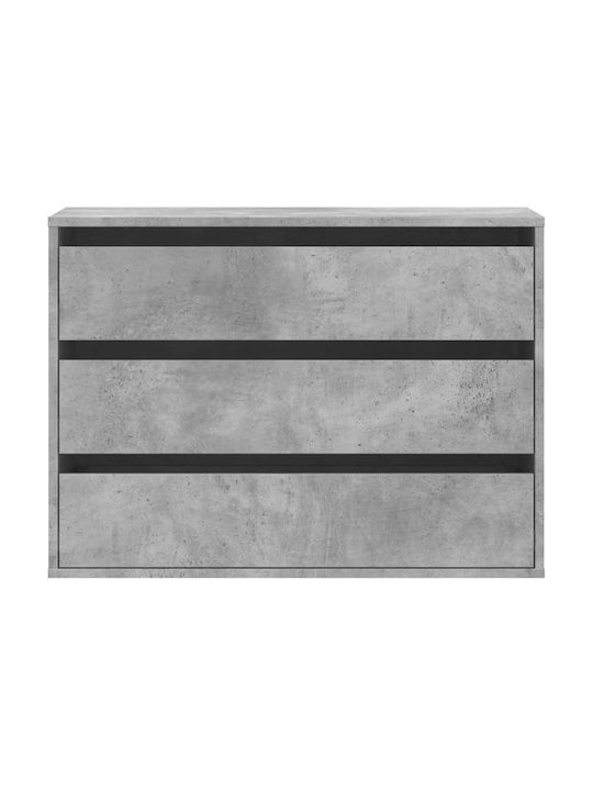 Συρταριέρα Κρεβατοκάμαρας mit 3 Schubladen Gray 80x41x58cm