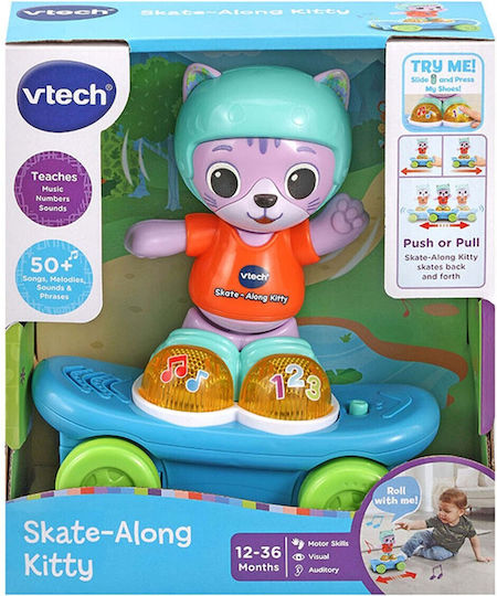 Vtech Animăluț Skateboarding Cat cu Muzică și Sunete pentru 12++ Luni