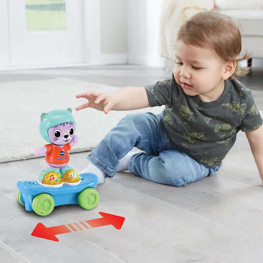 Vtech Animăluț Skateboarding Cat cu Muzică și Sunete pentru 12++ Luni