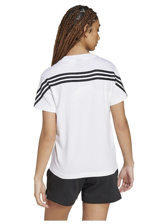 Adidas Future Icons 3-stripes Γυναικείο T-shirt Ριγέ Καφέ