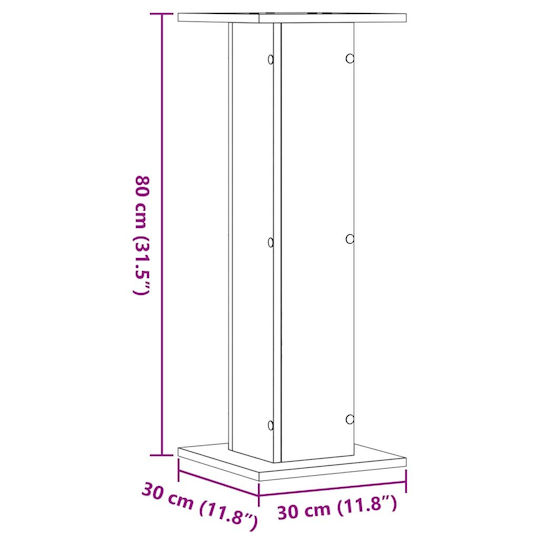 vidaXL Βάση Ηχείων PA ύψους 30-30cm σε Γκρι Χρώμα