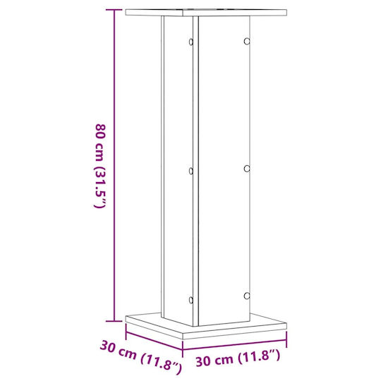 vidaXL Βάση Ηχείων PA ύψους 30-30cm σε Καφέ Χρώμα