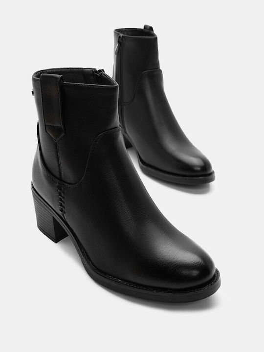 Seitlich gesteppte Stiefeletten 4299101-schwarz