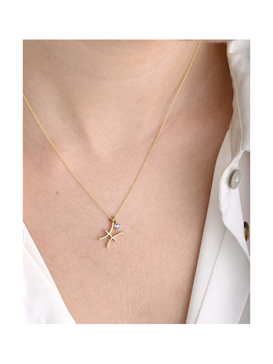 Fa Cad'oro Necklace Zodiac Sign Pisces from Gold 14K