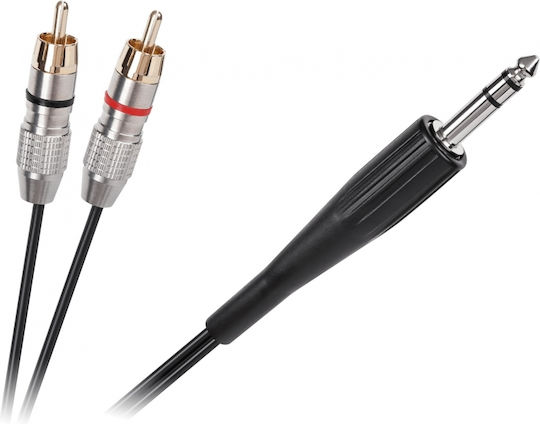 Blow Кабел 6,3 мм мъжки - 2x RCA мъжки 3м Черен (DM-136310)