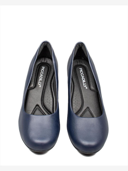 Leder Pumps Marineblau