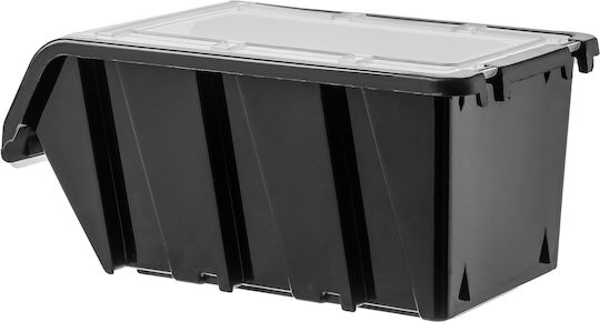 Kadax Plastic Cutie de Depozitare cu Capac Negru 49x29.8x21cm 1buc