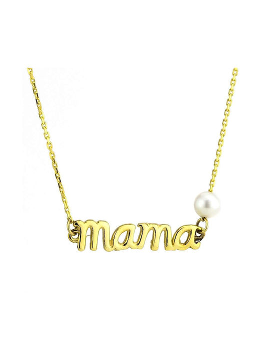 Goldsmith Necklace Mum from Gold Plated Silver with Pearls