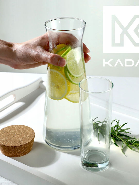Kadax Glas Karaffe zum Servieren Wein 26.5cm mit Verschluss Transparent 1000ml 1Stück