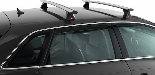 Fabbri Bare de Acoperiș din Aluminiu 116 cm pentru Opel Crossland X 2017+ cu Picioare pentru Portbagaj de Acoperiș și Blocare Argintii