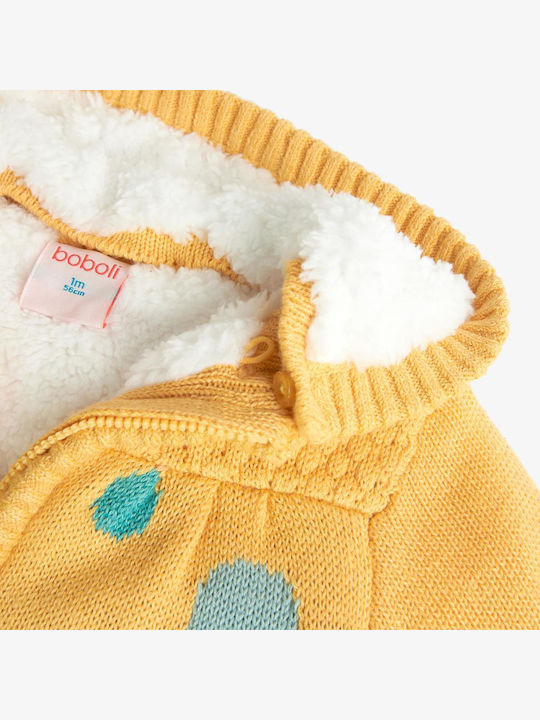 Kids Cardigan Cotton with Hood Yellow