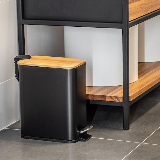 Kadax Metallisch Badezimmer Mülleimer 5Es Schwarz