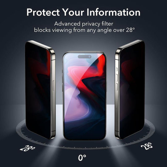 ESR ESR Privacy Vollflächiges Gehärtetes Glas Für iPhone 15 Pro Max