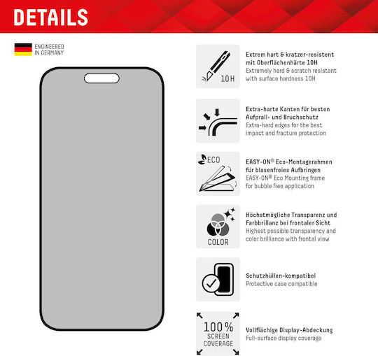 Displex Real Glass 3D 0.33mm Full Face Tempered Glass (iPhone 15 Plus / 16 Plus)