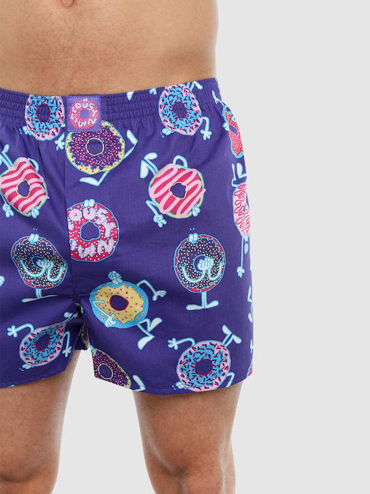 Donut Men's Boxer Purple with Patterns