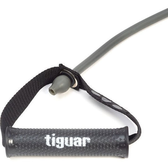 Tiguar Double Λάστιχο Γυμναστικής Σωληνωτό Σκληρό με Λαβές Γκρι 2.15m
