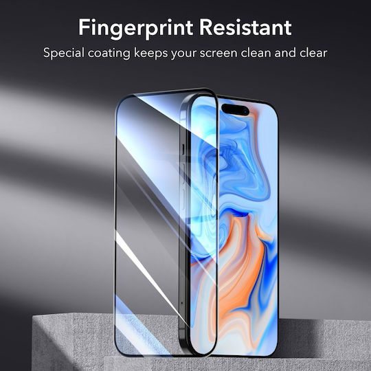 ESR Black Full Face Tempered Glass 2pcs Black (iPhone 15)