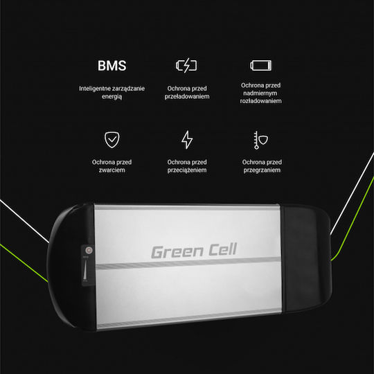Green Cell E-bike Battery Charger 36v 15ah 540wh Li-ion 5.5x2.1mm