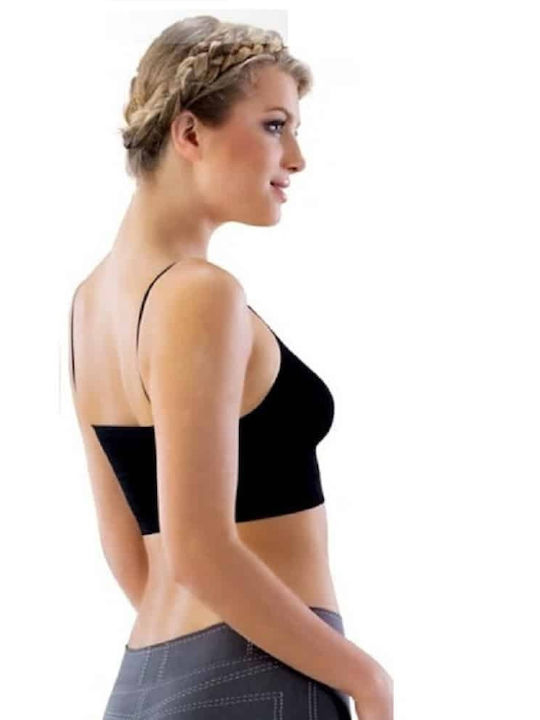 Women's Cotton T-Shirt with Spaghetti Strap Black