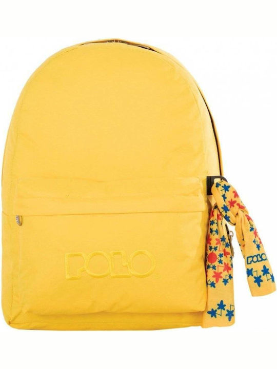 Polo Original 600D School Bag Backpack Junior High-High School Yellow with Water Bottle Holder 20Liters 2019