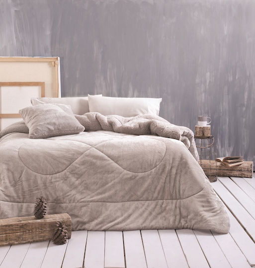 Rythmos Κουβερτοπάπλωμα Μονό 160x220εκ. Alvaro Beige 01 710 GSM