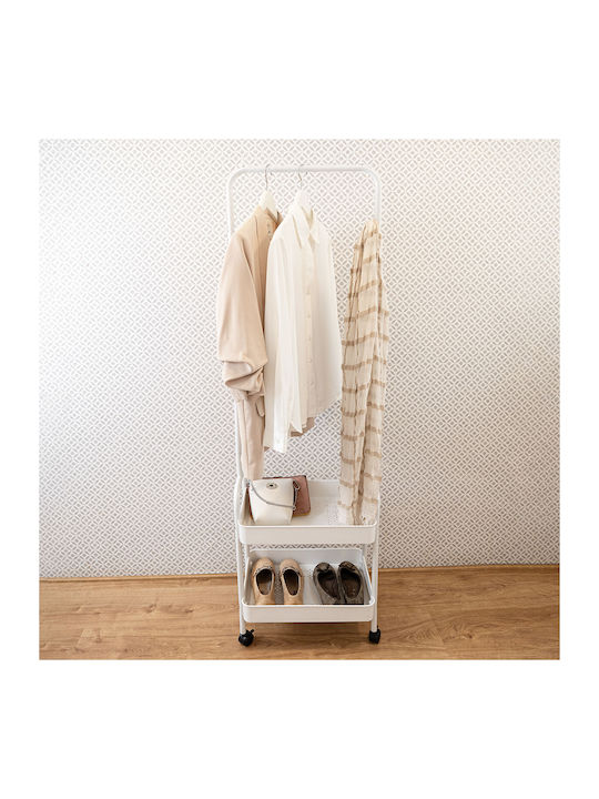 Entry Furniture with Shoe Rack White 45.5x29.5x159cm