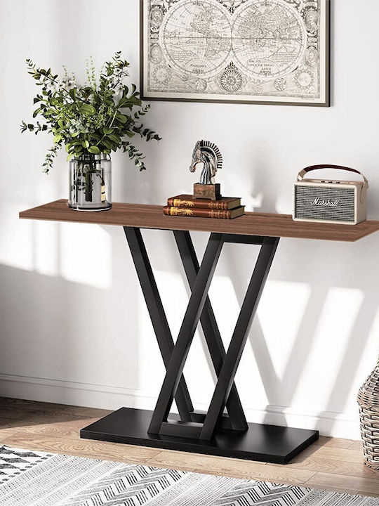 Wirmo Wooden Console Walnut Black L110xW30xH80cm