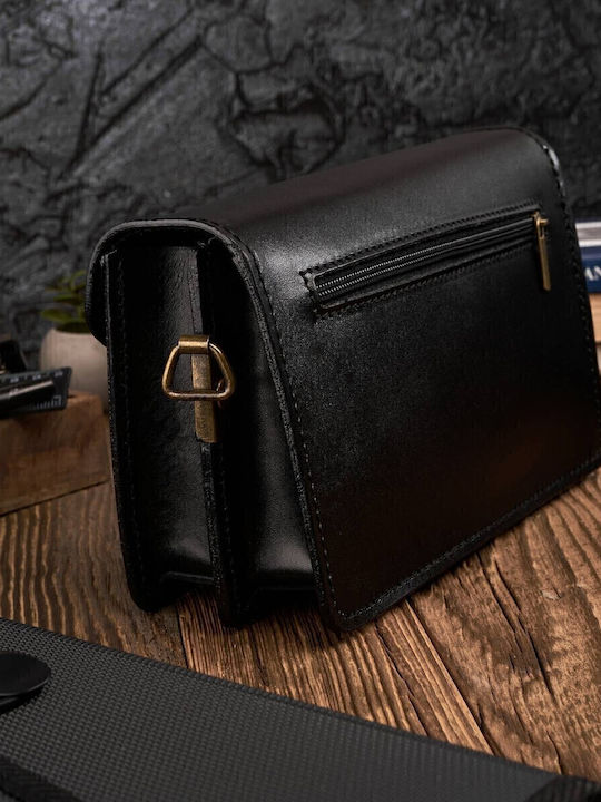 Leder Herrentasche Geldbörse Schwarz