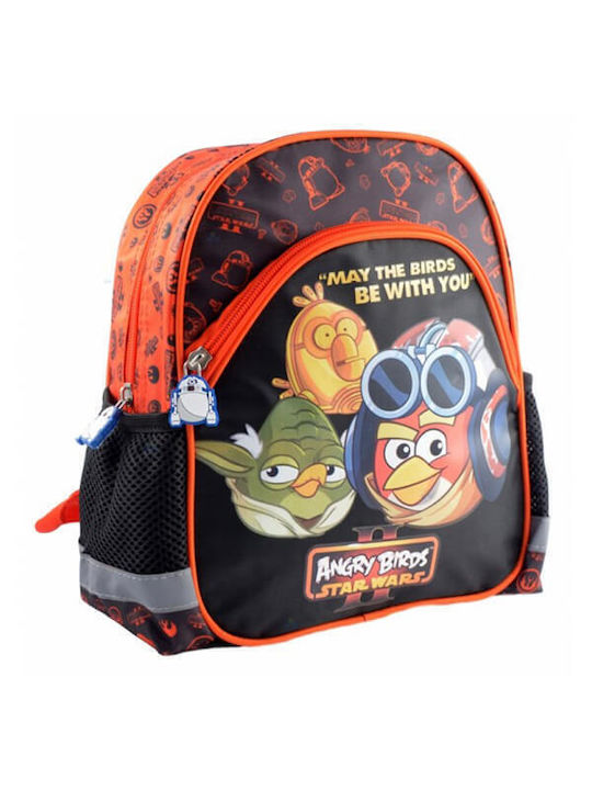 St. Majewski Star Wars Angry Birds Σχολική Τσάντα Πλάτης Νηπιαγωγείου Μαύρη με Θήκη για Παγούρι