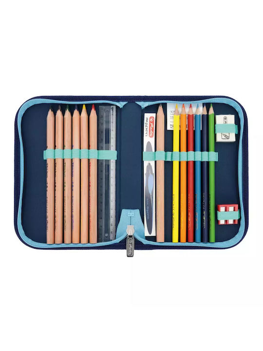 Herlitz Softlight Plus Schulranzen Rucksack Grundschule Blau mit Flaschenhalter 16Liter