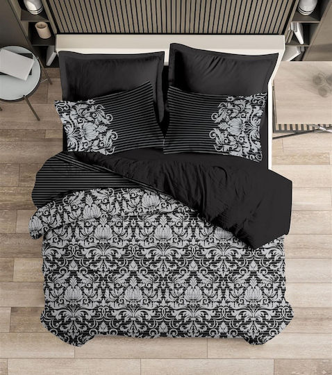 Makis Tselios Home Set Übergröße 220x240cm Damask Schwarz 3Stück
