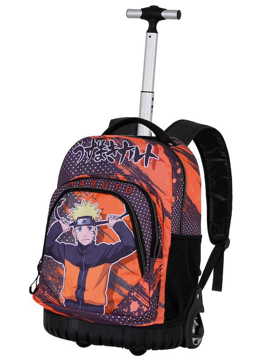Karactermania Naruto Shippuden School Bag Trolley Elementary, Elementary Multicolour with Water Bottle Holder
