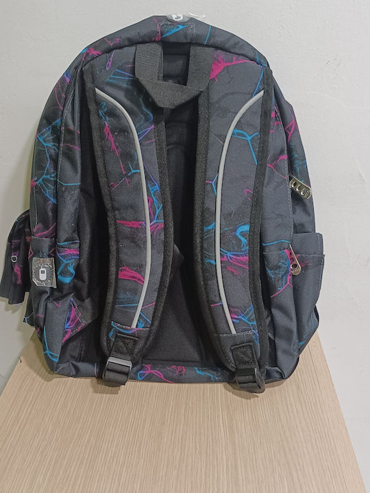 Polo Original Double Scarf Σχολική Τσάντα Πλάτης Γυμνασίου - Λυκείου Craft Black/Turquoise/Pink με Θήκη για Παγούρι 27lt 2024