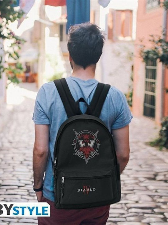 Abysse Diablo IV Lilith Ghiozdan Scoala Primara de Spate Negru cu Husă pentru Sticlă de Apă 18lt