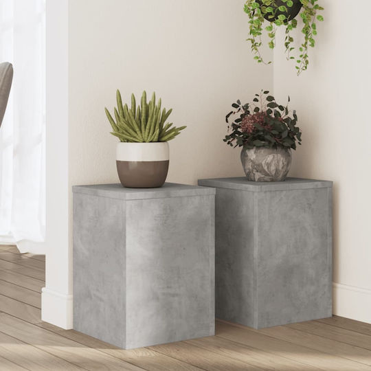 vidaXL Ανθοστήλες Ξύλινες Γκρι 25x25x35εκ. 2τμχ