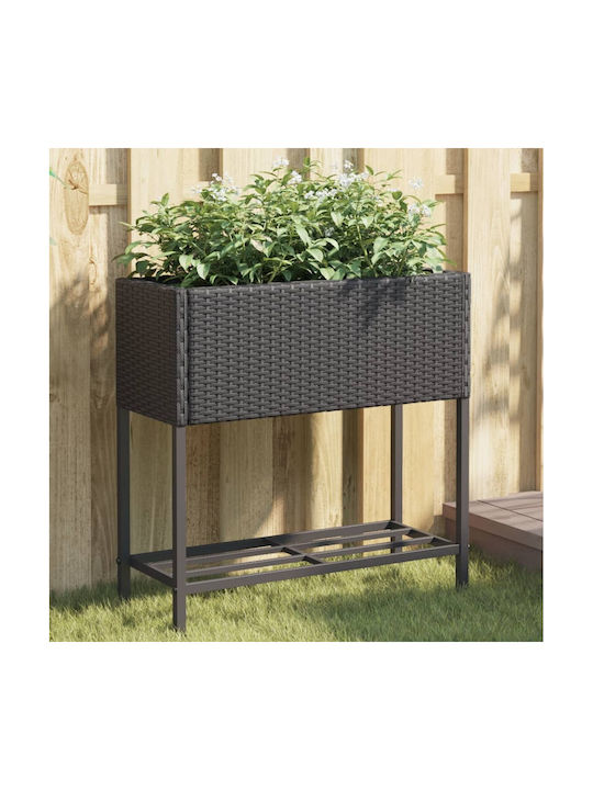 vidaXL Rafturi de grădină Set 2 Ghivece Plastice Black