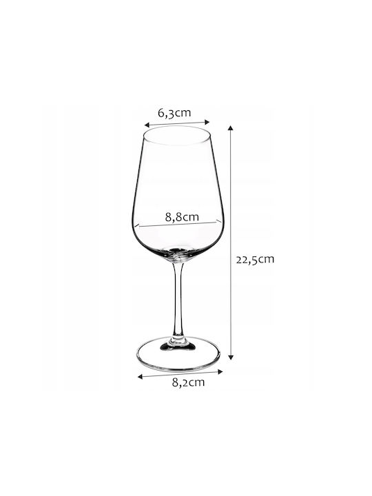 Kadax Set Gläser für Rotwein aus Glas 450ml 6Stück