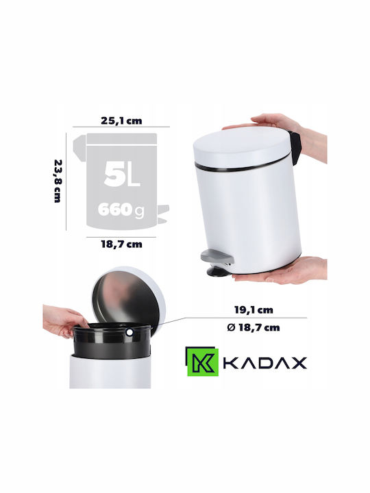 Kadax Inox Καλαθάκι Μπάνιου 5lt Λευκό