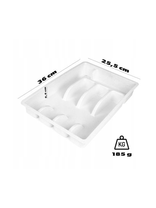 Kadax Plastic Insert Drawer Kitchen Organizer Cutlery White