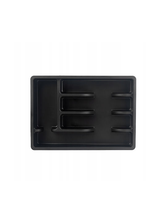 Kadax Organizator de bucătărie cu sertar din plastic pentru tacâmuri negru