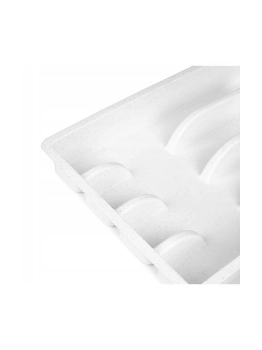 Kadax Plastic Insert Drawer Kitchen Organizer Cutlery White