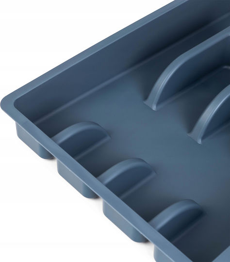 Kadax Besteckeinsatz für Schubladen Kunststoff 36x25x5,5 cm Grau