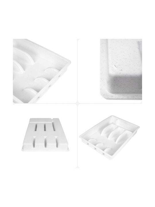 Kadax Plastic Insert Drawer Kitchen Organizer Cutlery White